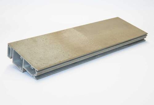 Aluminum extrusion with concrete surface