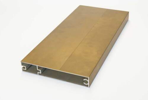Aluminum door profile with bronze surface patinated