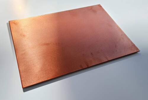 Copper surface slightly yellowish appearance